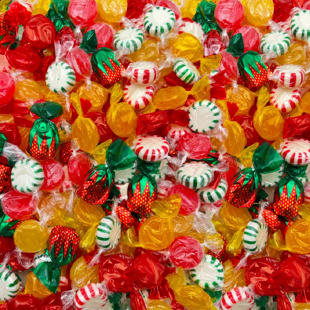 Old Fashioned Hard Candy Assortment, Starlight Mints, Strawberry Drops, Butterscotch, Cinnamon Discs, 3-Pound Bag