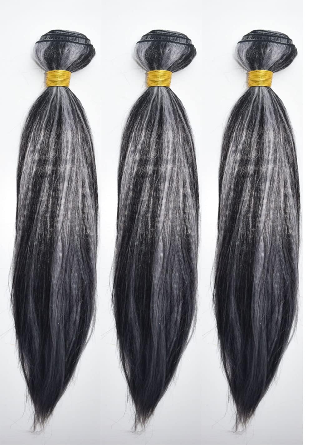 Peenoll 24 26 28 Inch Straight Wave Human Hair Bundles Highlight P4/Grey Weave Bundles Human Hair 12A Unprocessed Brazilian Virg