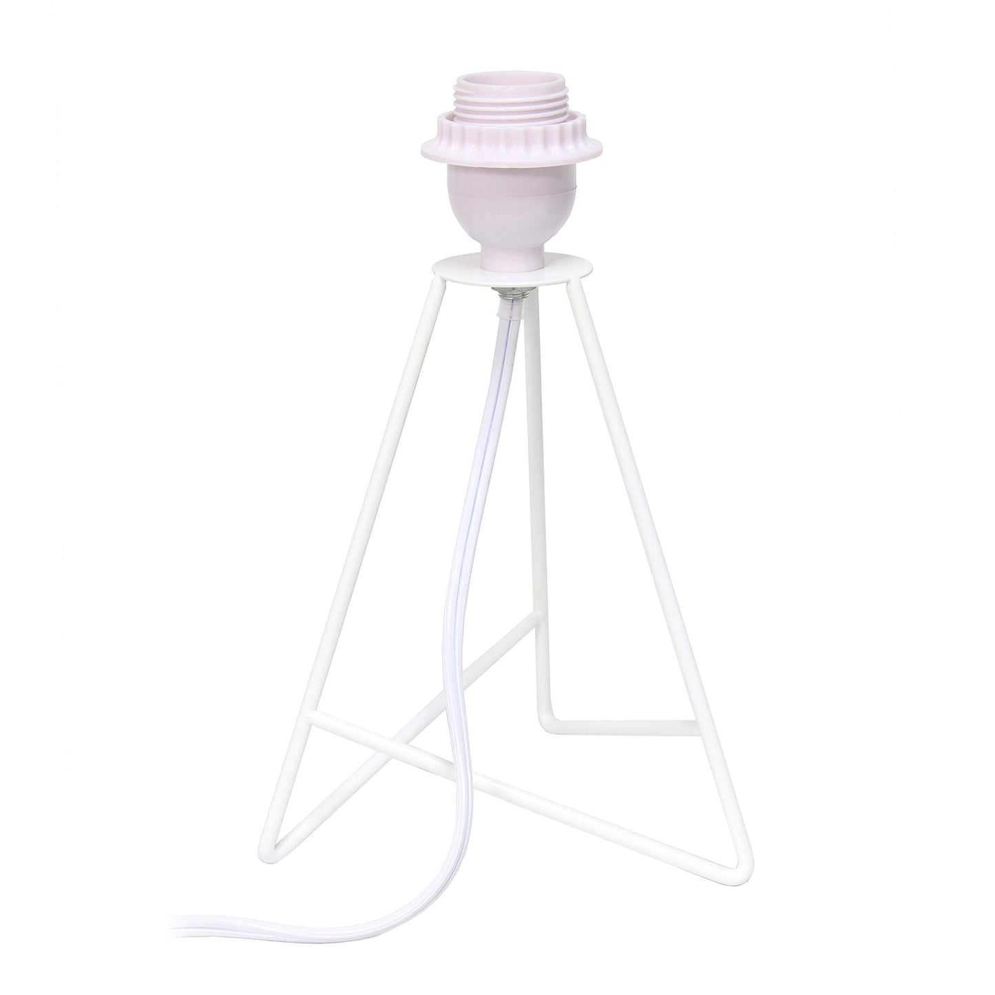 Simple Designs Lt2066-Wow 14 White Metal Table Lamp With Fabric Shade, No Bulb