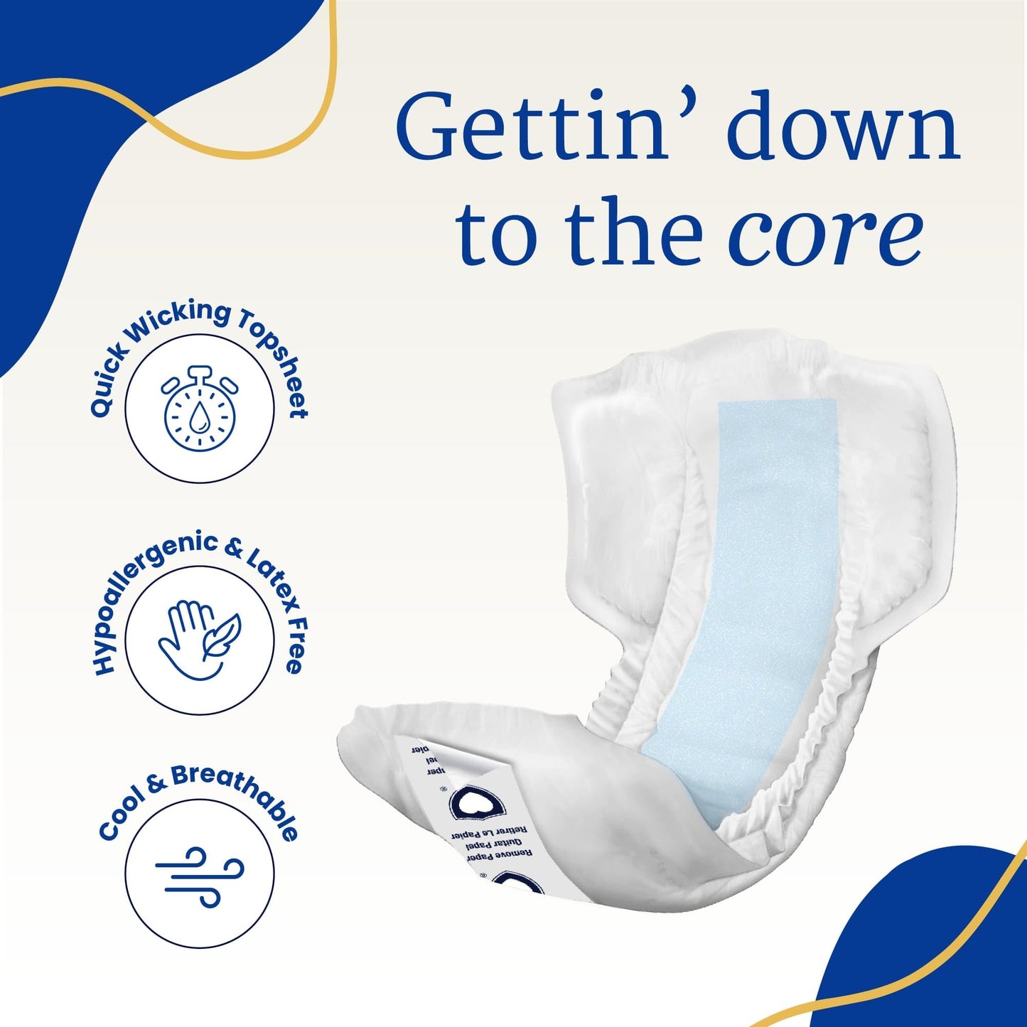 NorthShore DynaDry Supreme Liners Incontinence for Women and Men, Large, Pack/20