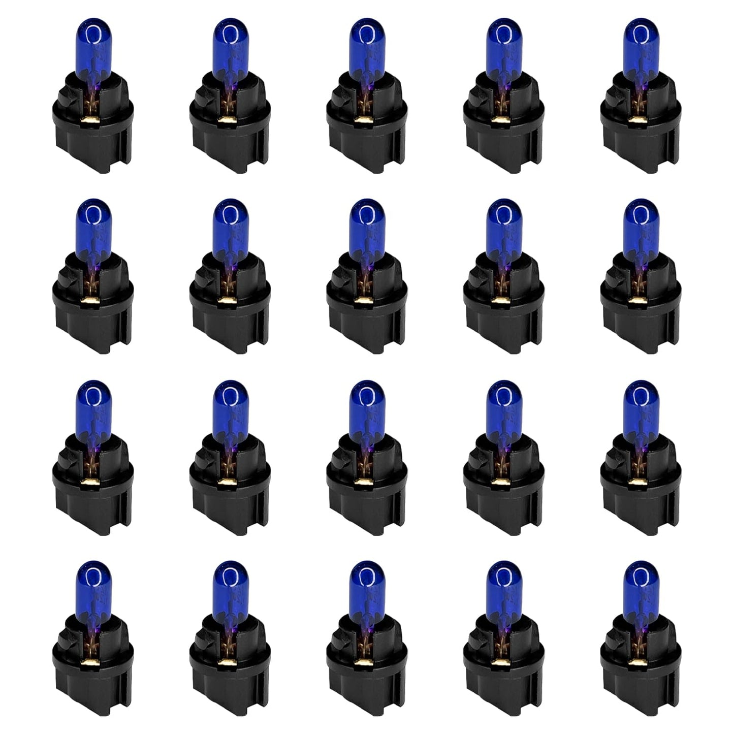 Qqwd 20Pcs T5 17 57 86 Halogen Instrument Cluster Bulbs Kits  12V Dash Light For Car Interior  Automotive Replacement Gauge Cluster Panel Bulb With T5 Sockets  Universal Lighting Accessories(Blue