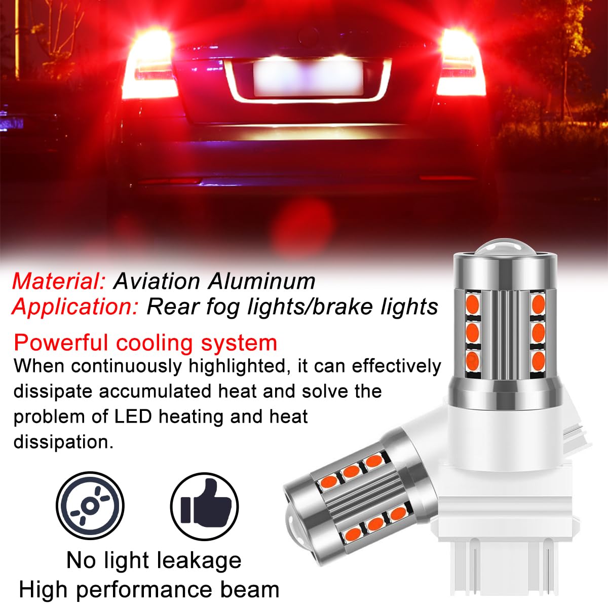 Mandark 3157 T25 Led Car Turn Signal Bulbs  2Pcs Super Bright Automotive Front Rear Blinker Light  Brighter Vehicle Marker Parking Lighting Accessories  Universal For Suv Sedan Truck (Red)