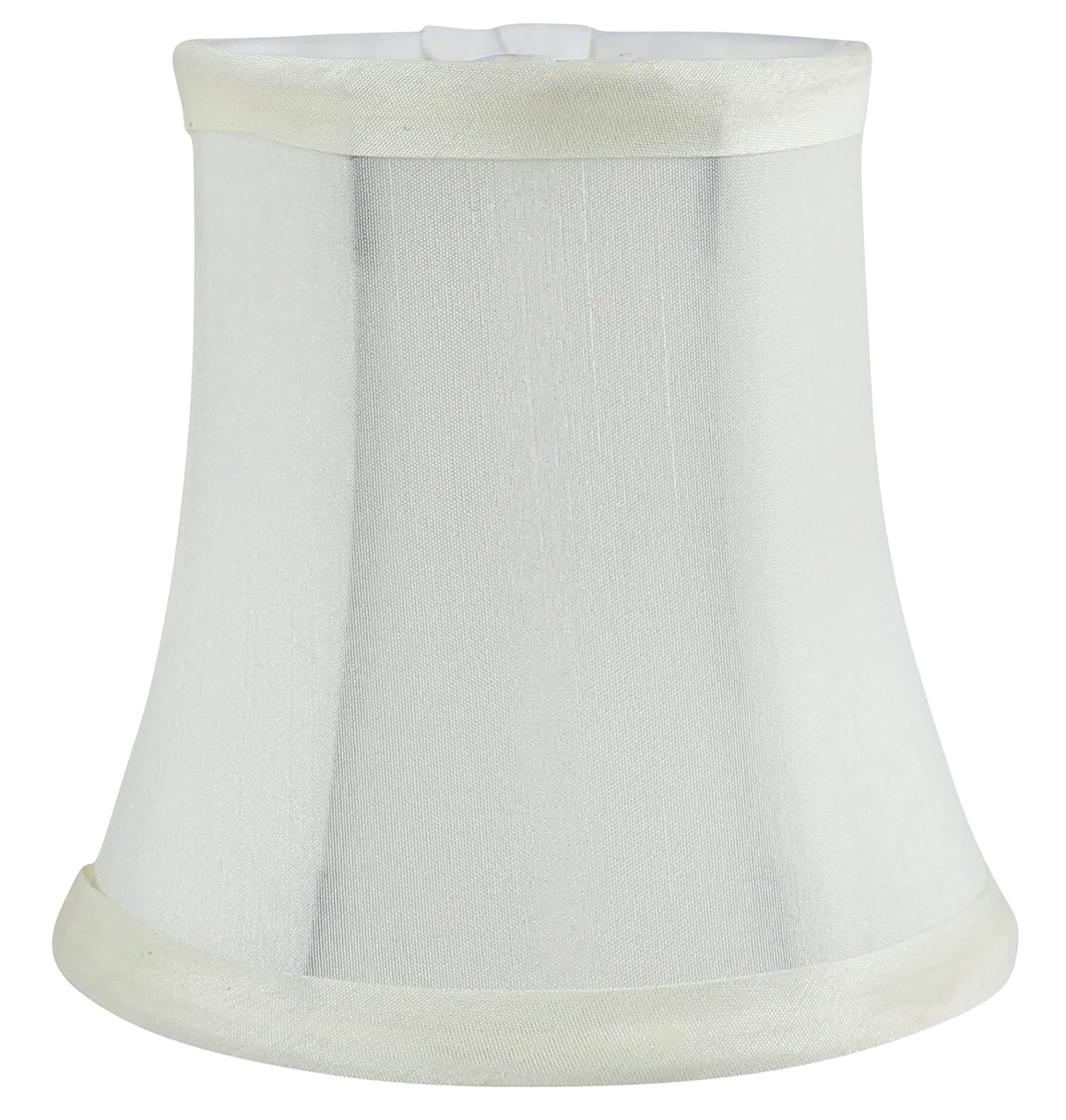 MERIVILLE Faux Silk Chandelier Lamp Shades, Softback Bell Shape, Clip-On Fitter, Set of 2, 3.5in x 5in x 4.75in, Egg