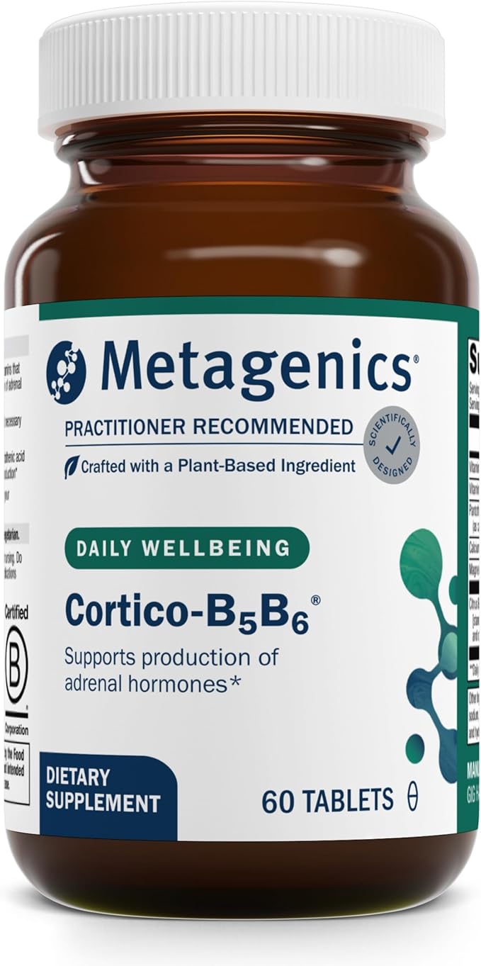 Metagenics Cortico-B5B6 - Supports Adrenal Hormones* - with Vitamin B5, Vitamin B6 & Vitamin C - Energy Support* - Non-GMO & Gluten Free - 60 Tablets