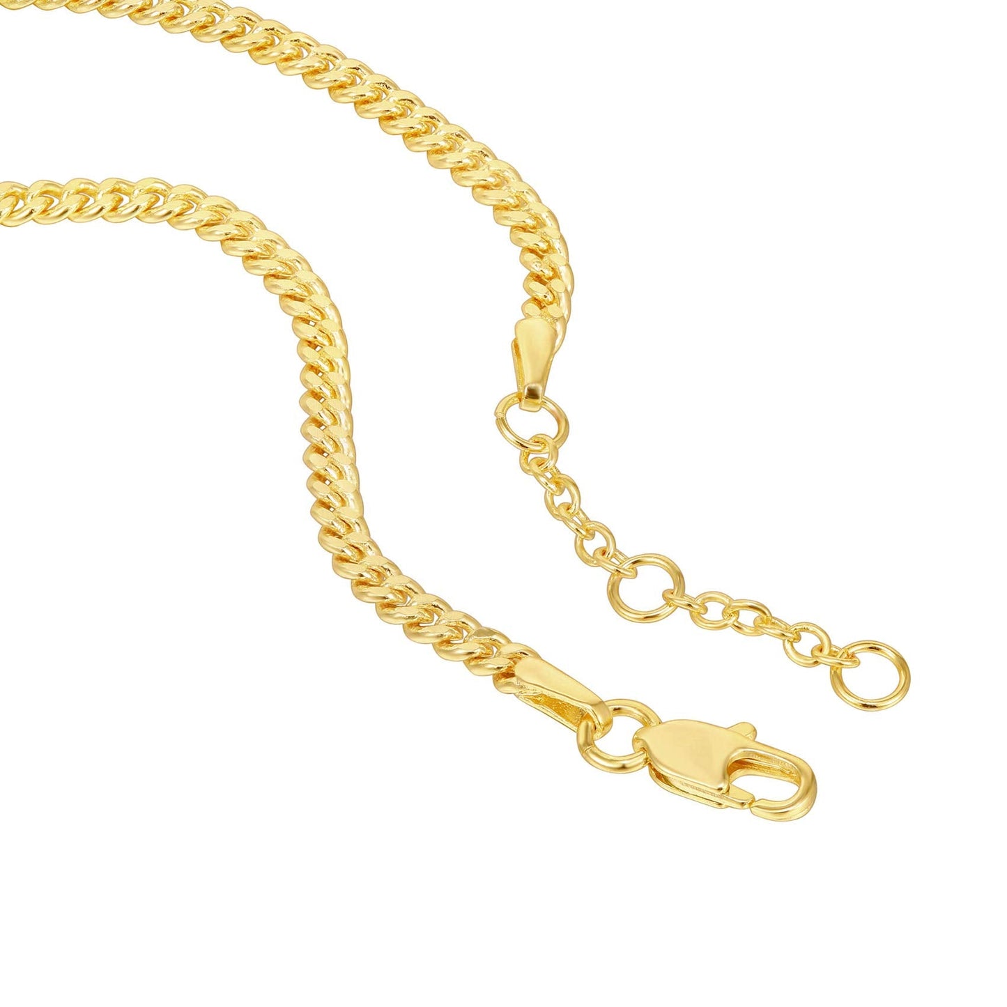 PAVOI 14K Gold Plated Paperclip/Curb/Figaro Chain Adjustable Bracelet for Women (Curb-M, Yellow Gold Plated)