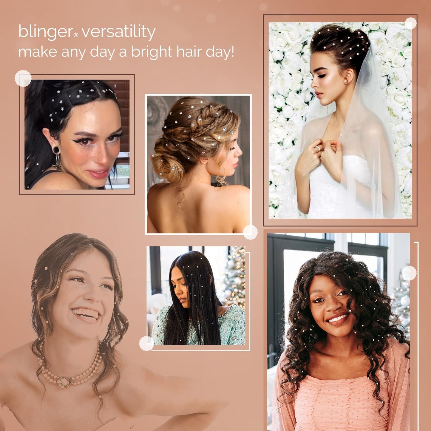 blinger Crystal Refill Pack | 5 Discs - 75 Precision-Cut Glass Crystals | Styling Tool not included | Aquamarine AB 5 mm