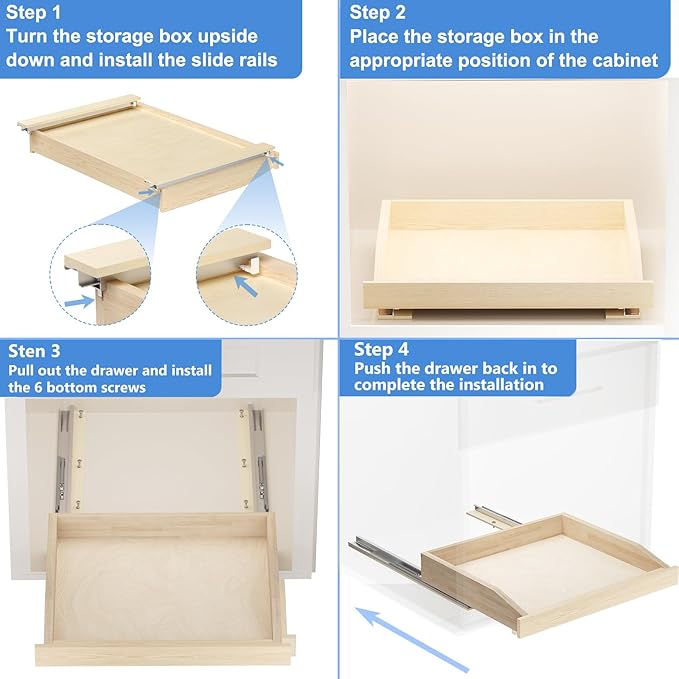 LOVMOR Pull Out Cabinet Organizer 13½”W x 21”D, Cabinet Pull Out Shelves with Soft Close, Pull Out Shelf, Cabinet Drawers Slide Out for Kitchen Base Cabinets