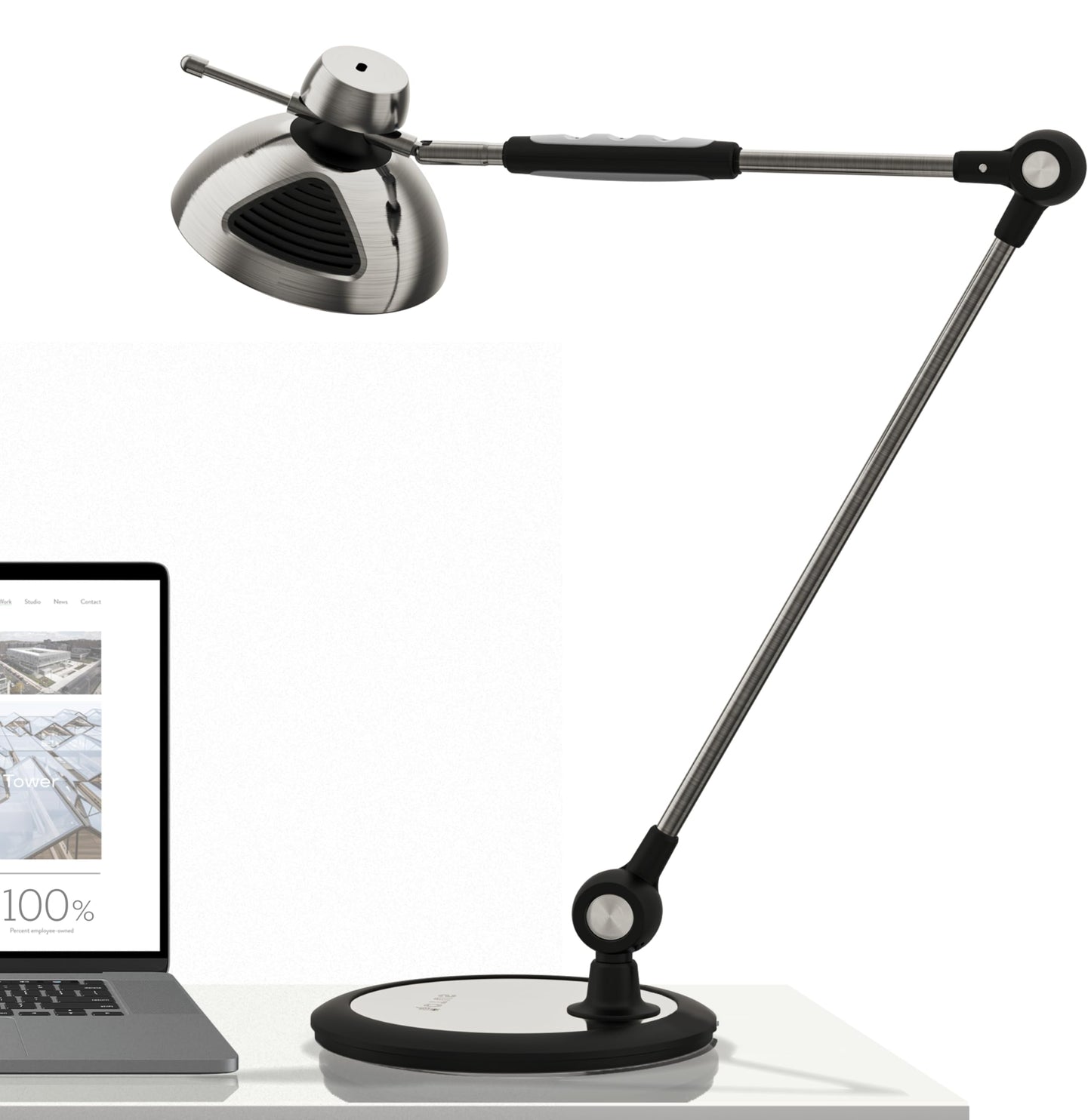 OTUS LED Desk Lamp, Gesture Control, Adjustable Swing Arm, Large, Space Grey, Model DL-001