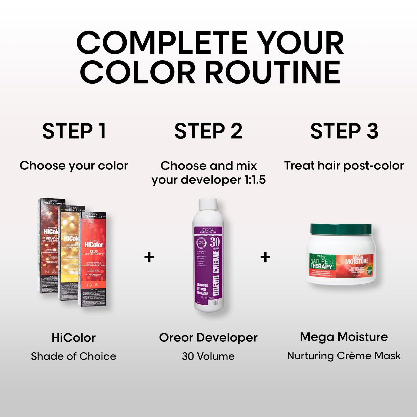 L'OREAL TECHNIQUE HiColor Violet & Black Shades Permanent Hair Color - Anti-Breakage Ceramide R Complex, Multi-Lift With No Bras