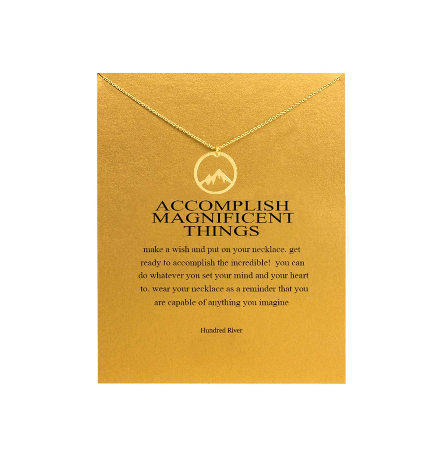 Baydurcan Friendship Mountain Necklace with Message Card Gift Card (mountain)