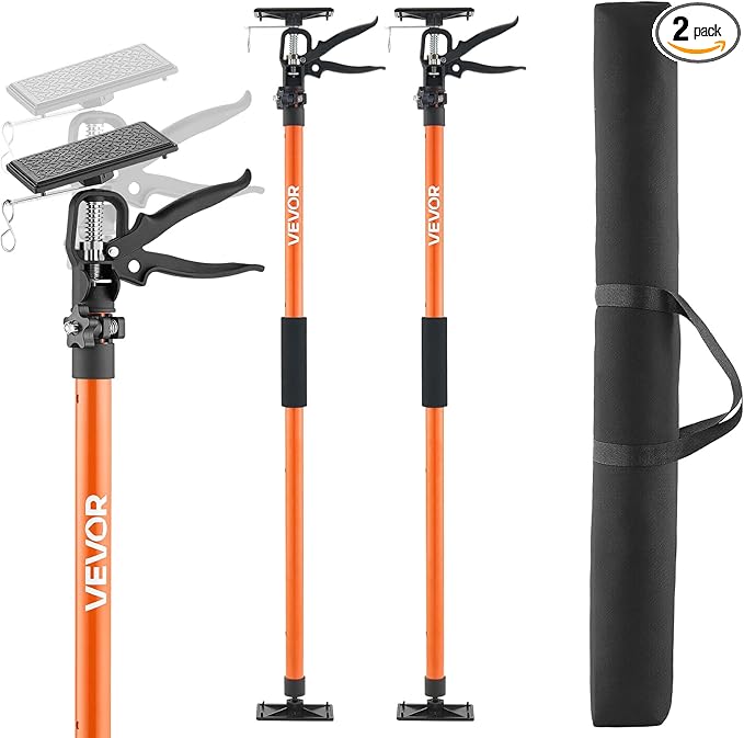 VEVOR Cabinet Jack Support Pole, 2-Pack, 45.7-114.2 Inch Steel Telescopic Quick Support Rod, Adjustable 3rd Hand System up...