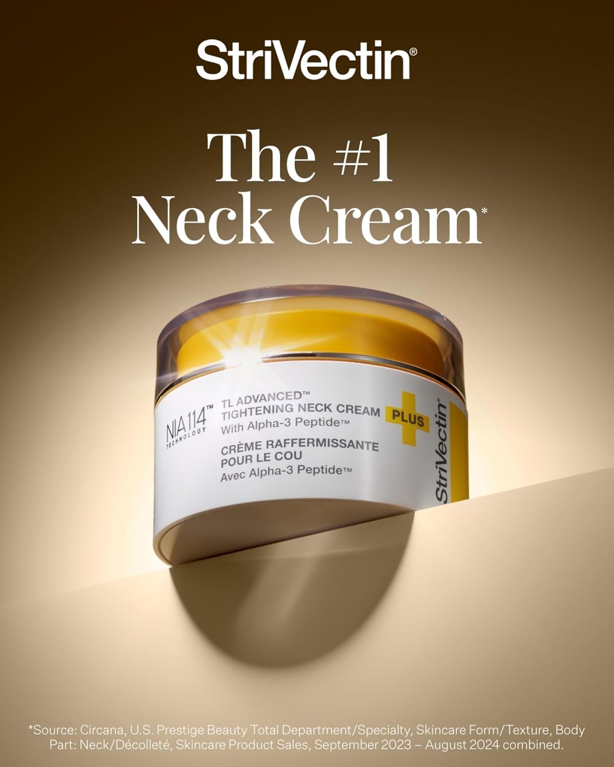 StriVectin Tighten and Lift Advanced Neck Cream PLUS, 3.4 oz for Tightening and Firming Neck and Décolleté Lines, Visibly Reducing Sagging and Crepey Skin for Smooth Healthy Looking Skin