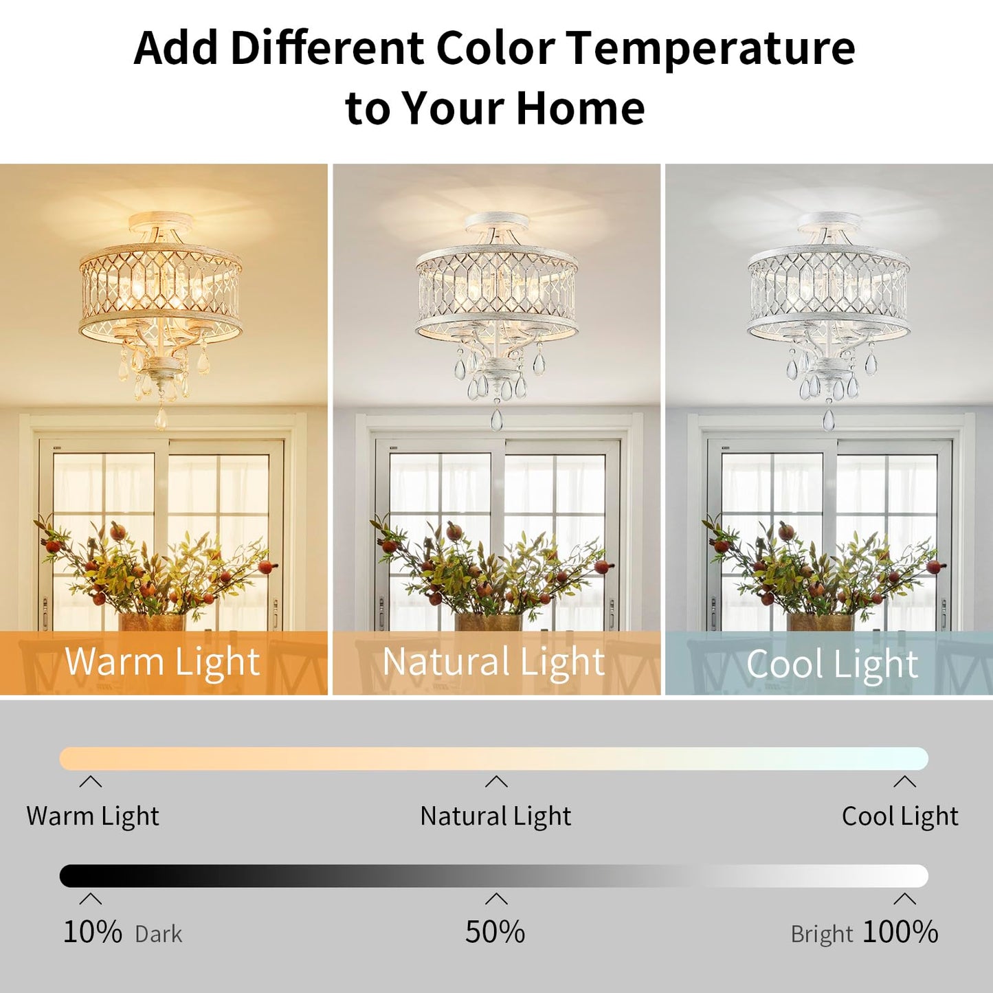 Crystal Ceiling Light Fixture  Modern Semi Flush Mount Ceiling Light  Farmhouse Crystal Chandeliers For Dining Room Light Fixture  Hallway Lighting Fixtures For Kitchen Bedroom Bathroom Foyer Entryway