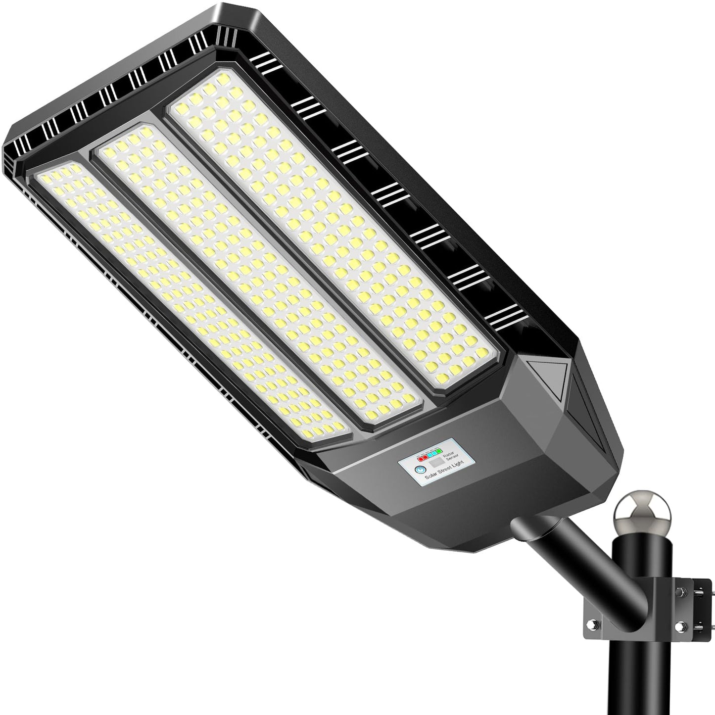 Adewalk 8000W Solar Street Light, Waterproof, Motion Sensor, Black, Model TW3002, 1 Pack