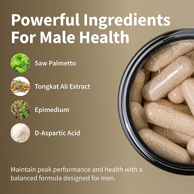Snap Testosterone Booster for Men - Promotes Muscle Growth, Booster for Men, Enhancing Natural Energy, Stamina and Strength, 90 Capsules