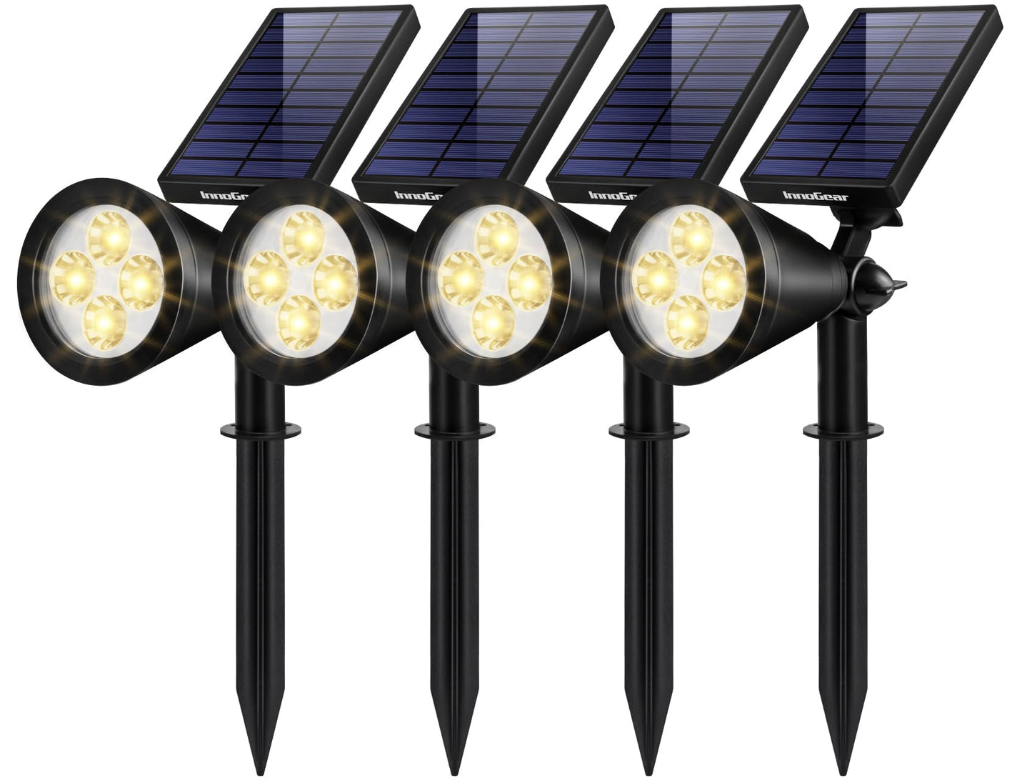 InnoGear Solar Lights Outdoor, Waterproof Pathway Spot Lights, 10.24×3.35×12.60 inch, Warm White, Model SL404W, Pack of 4