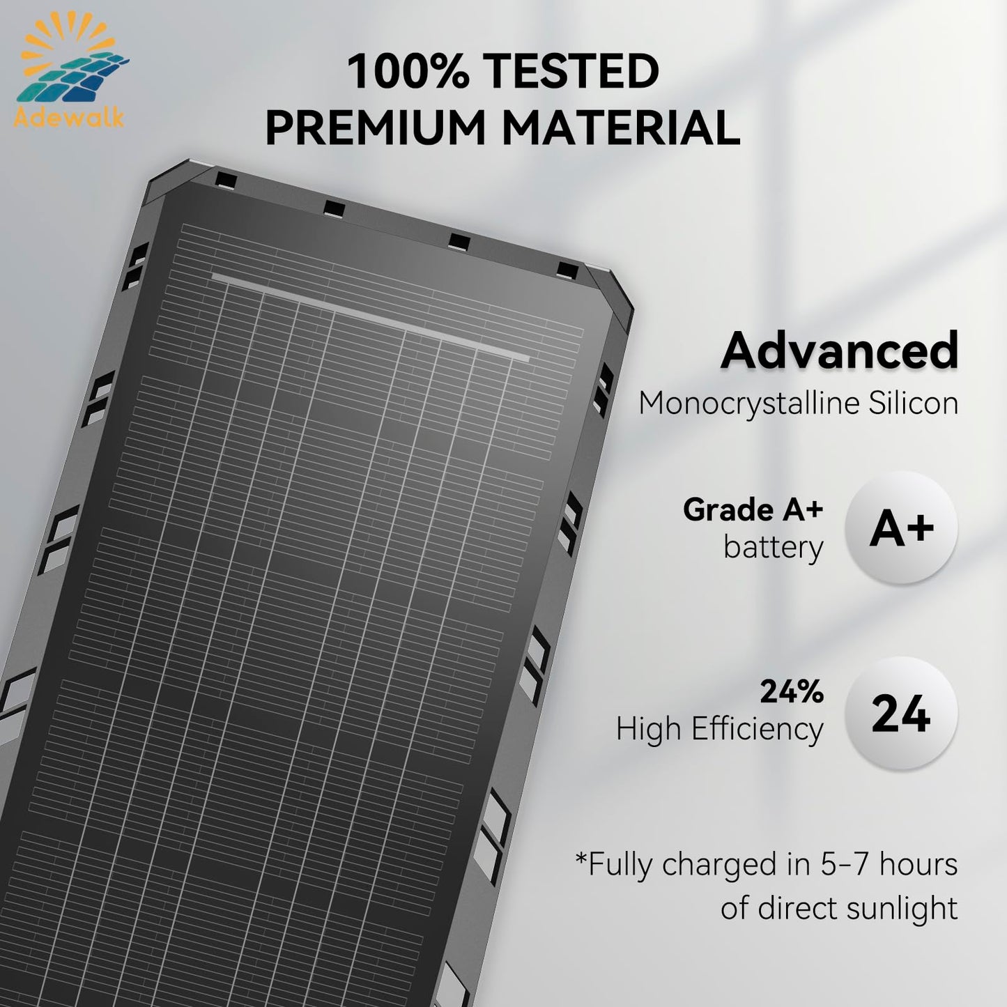 Adewalk 5000W Solar Street Lights - 7000K LED, IP66 Waterproof, Motion Sensor, Remote Control, Black, Model TW004, 1 Pack