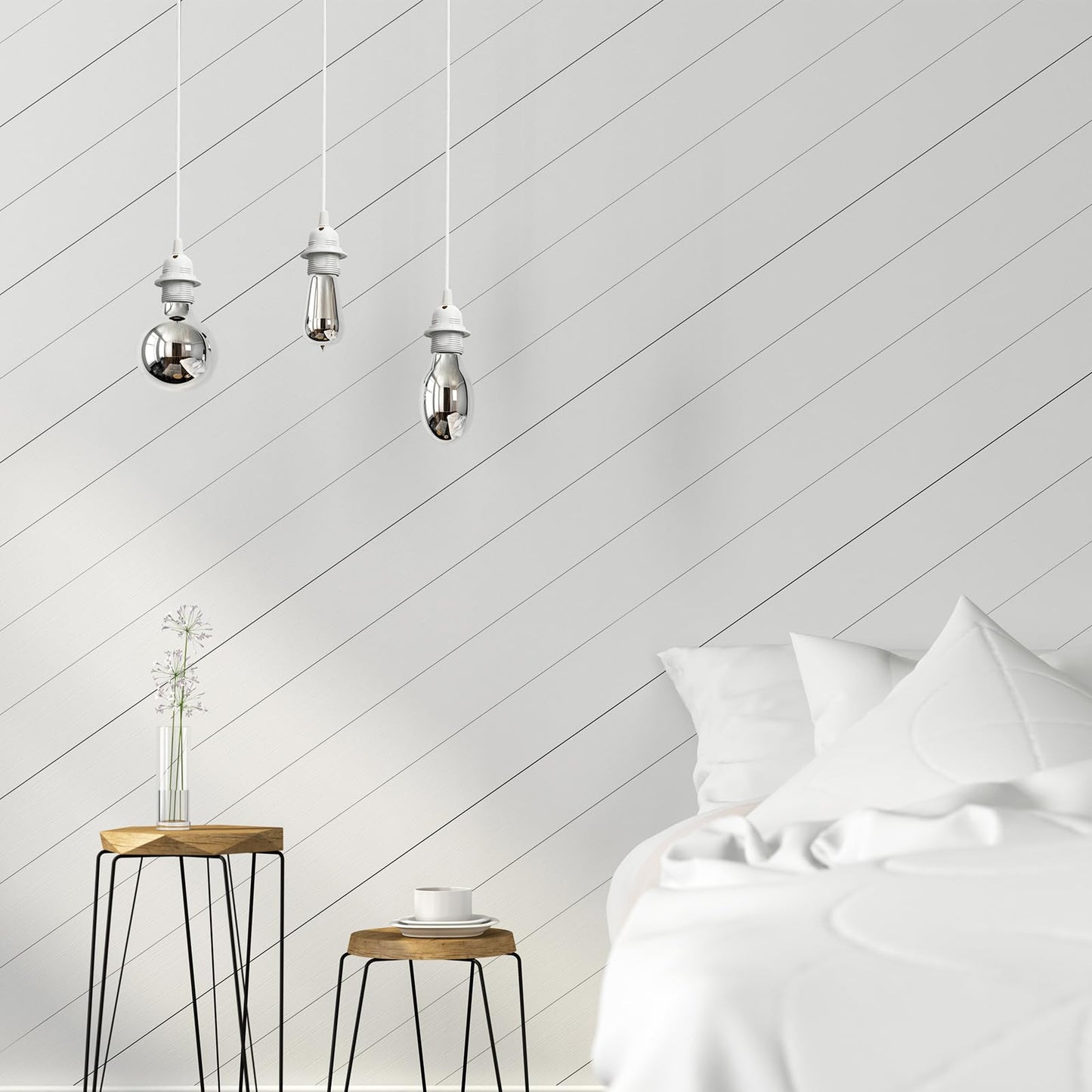 Hortsun 6 Pack Hanging Light Kit E26/E27, 12 Ft White Lamp Cord With On/Off Switch For Bedroom And Living Room