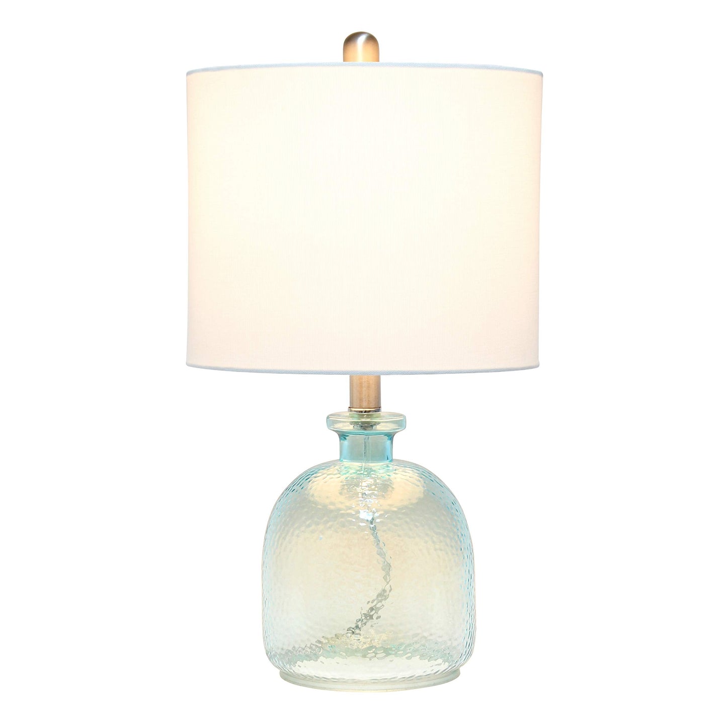 Elegant Designs LT3335-CBL Glass Table Lamp, Textured, Clear Blue, Pack of 1