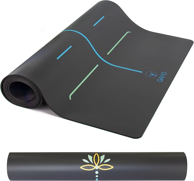 Y O Gayo Eco Balance Yoga Mat with Carry Strap – Superior Grip, Non-Slip, Durable & Lightweight, Sustainable Natural Rubbe...