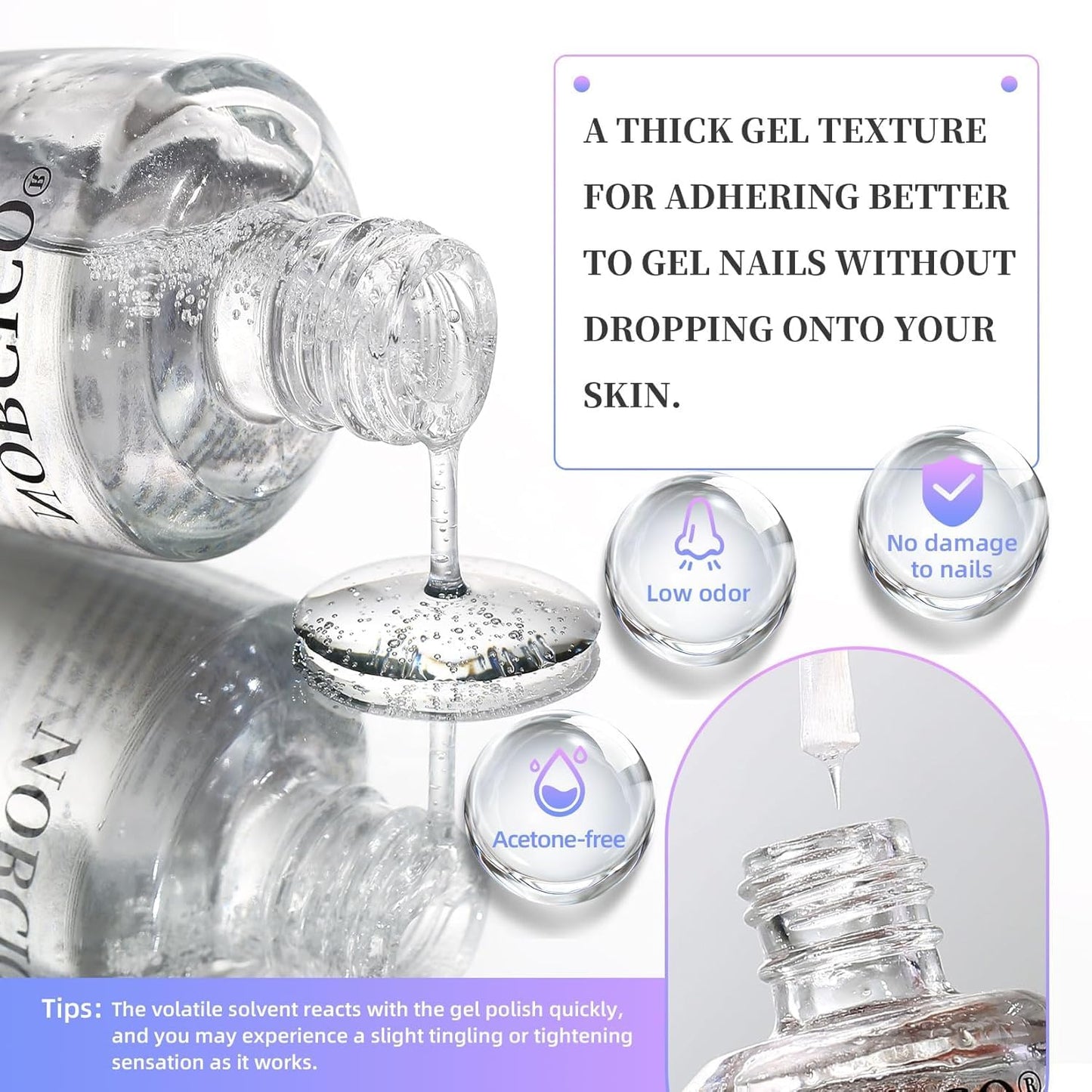 Gel Polish Remover, Professional Gel Remover for Nails, Quick & Easy Polish Remover In 3-5 Minutes, No Need for Foil Soaking Or