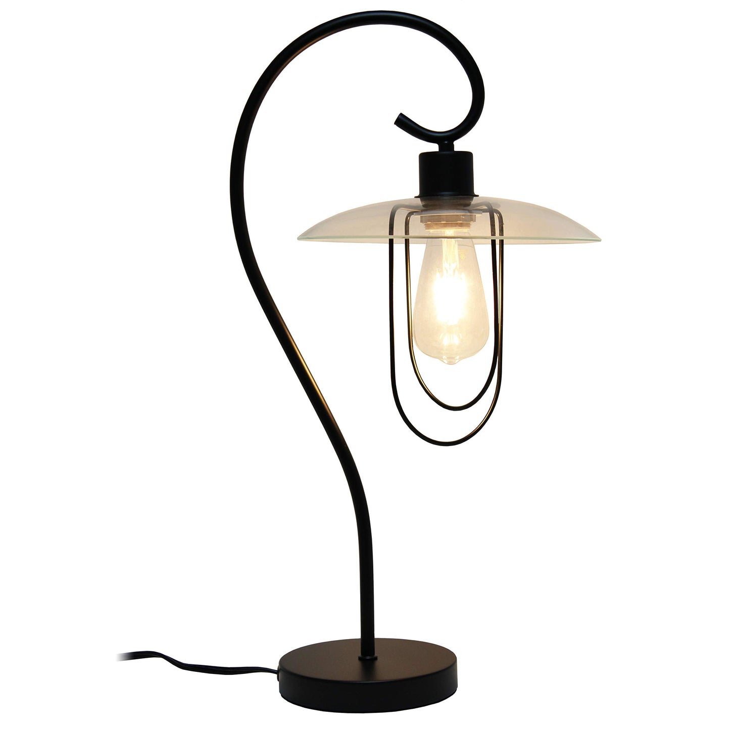 Simple Designs LT1086-BLK Modern Metal Table Lamp, Iron, Black