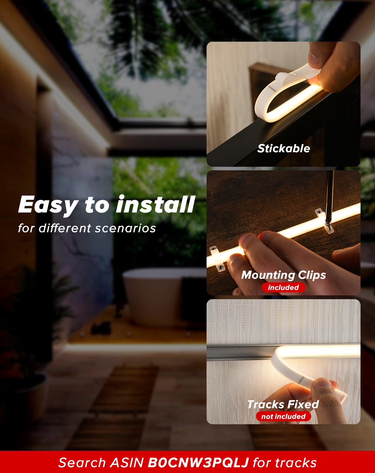 Shine Decor Cob Led Rope Light Ac 120V  800Lm Ultra Bright  Ip65 Waterproof Cold-Resistant Etl Neon Strip  No Driver Tape Lighting For Home Commercial 10X4.5Mm  2800K Warm White  131.2Ft
