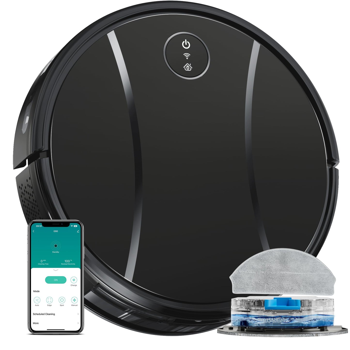 Tipdiy Robot Vacuum and Mop Combo,4200Pa Powerful Robotic Vacuum Cleaner with Self-Charging, Home Automatic Robot Aspiradora for