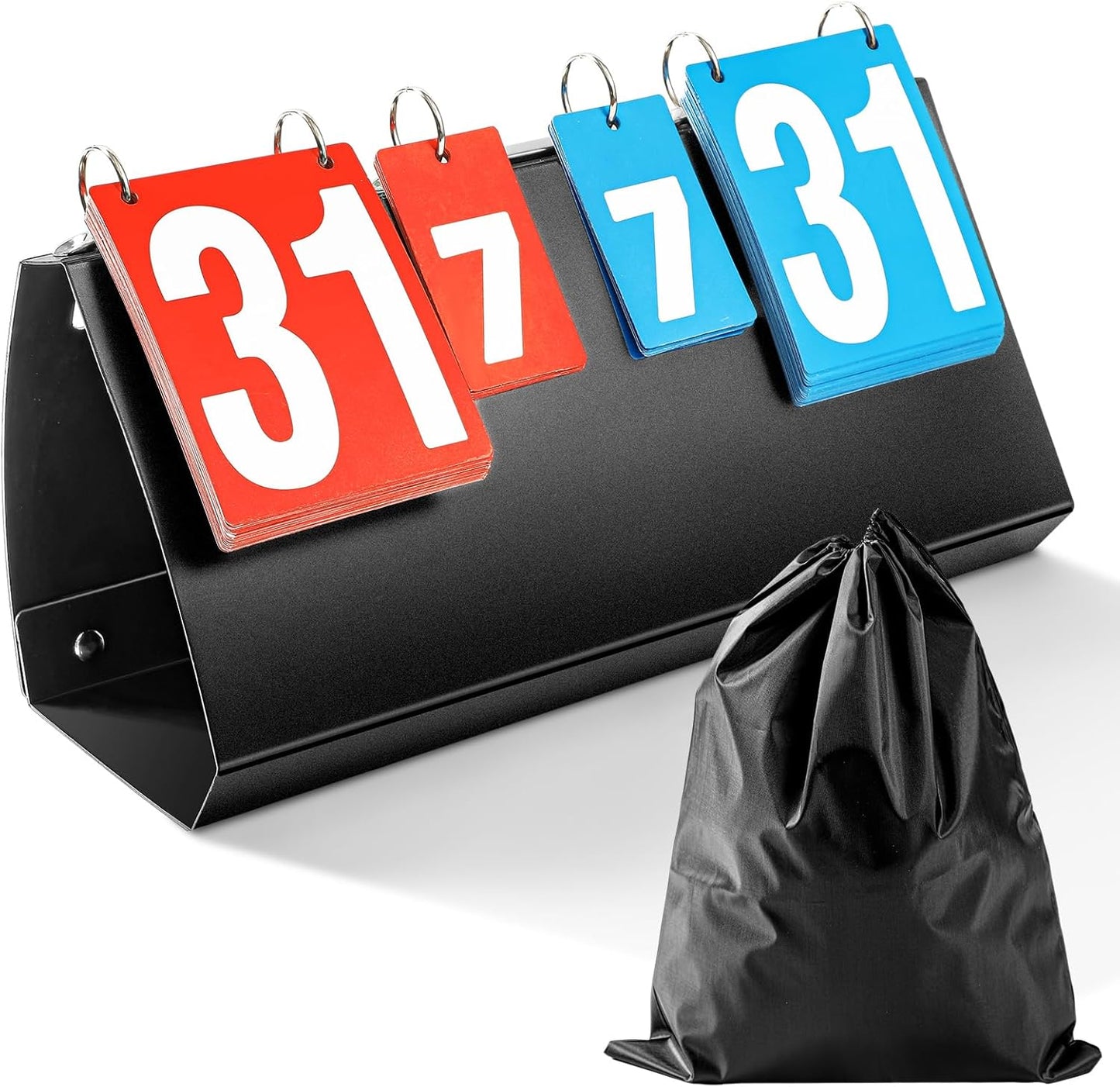 Yeaqee Portable Score Keeper with Storage Bag Flip Basketball Scoreboard Tabletop Scoreboard Flipper for Indoor Outdoor Sports Match P. E Classroom Activities Game