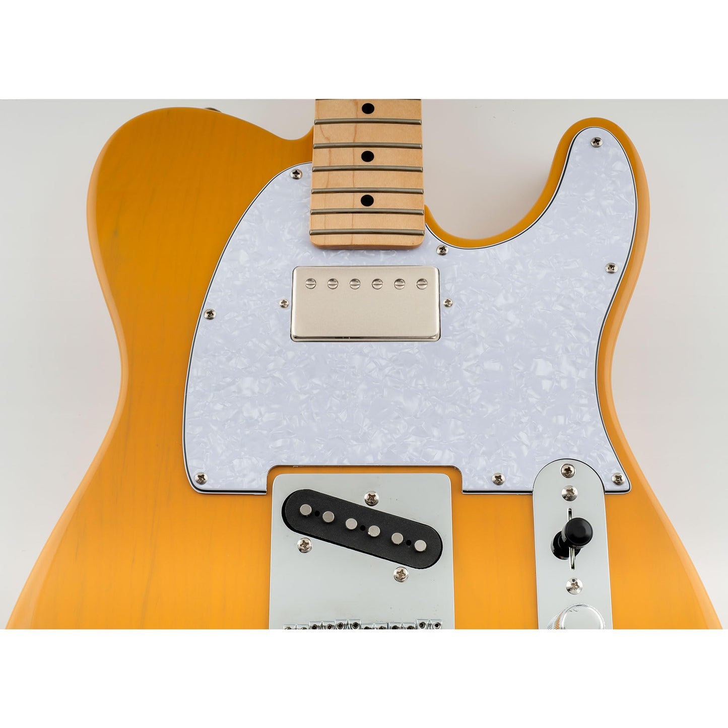 Musiclily 8 Hole Guitar Telecaster Pickguard Humbucker Hh Scratch Plate For Fender Usa/Mexican Standard Tele Parts, White Pearl