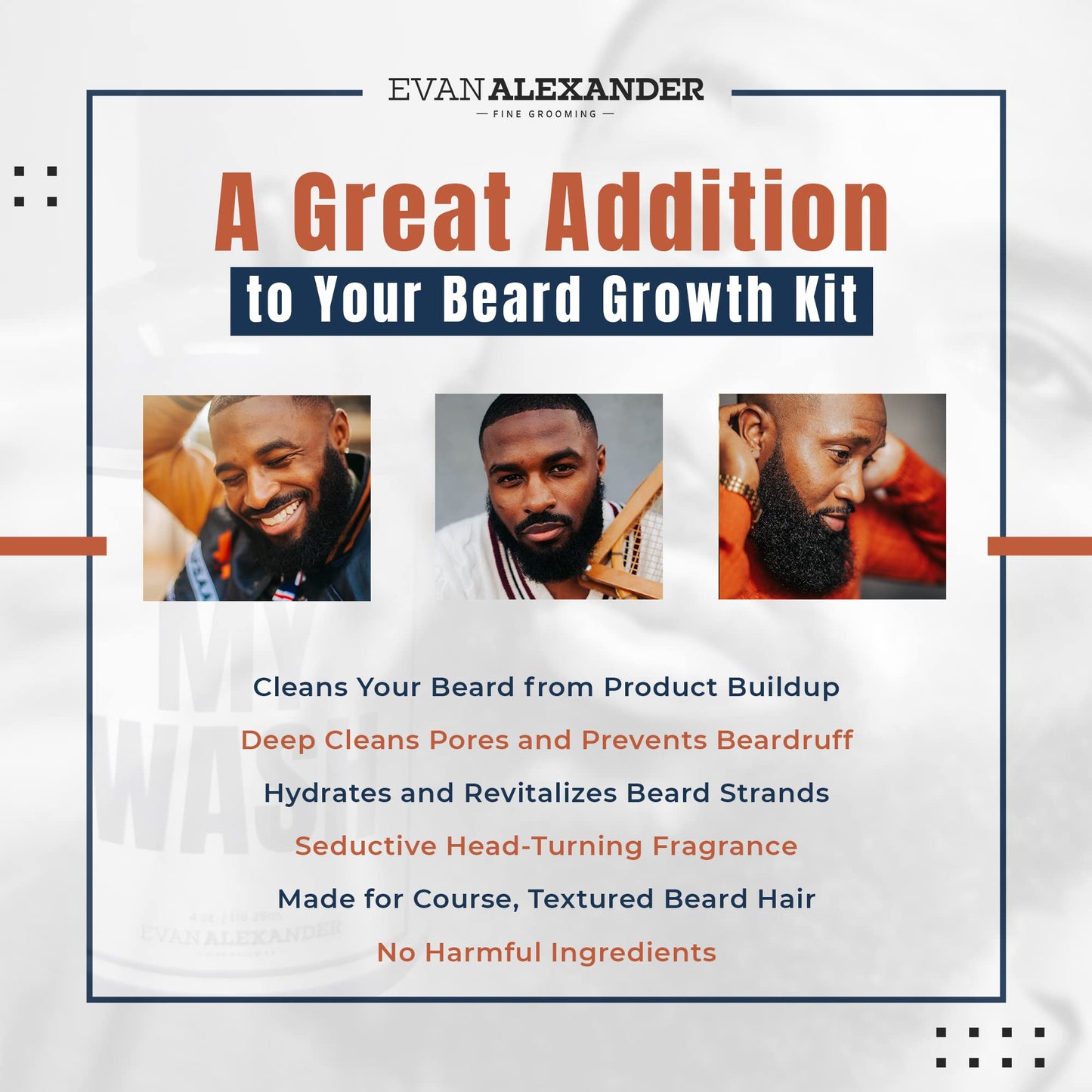 Evan Alexander Fine Grooming MY Wash Beard Shampoo | Removes Product Buildup, Cleanses, Moisturizes, and Hydrates | with Charcoa