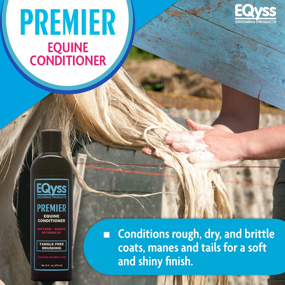 EQyss Premier Equine Conditioner - Moisturize Skin, Detangle Horse's Mane, Tail, & Coat, Add Shine, Tangle-Free Brushing, Minimi