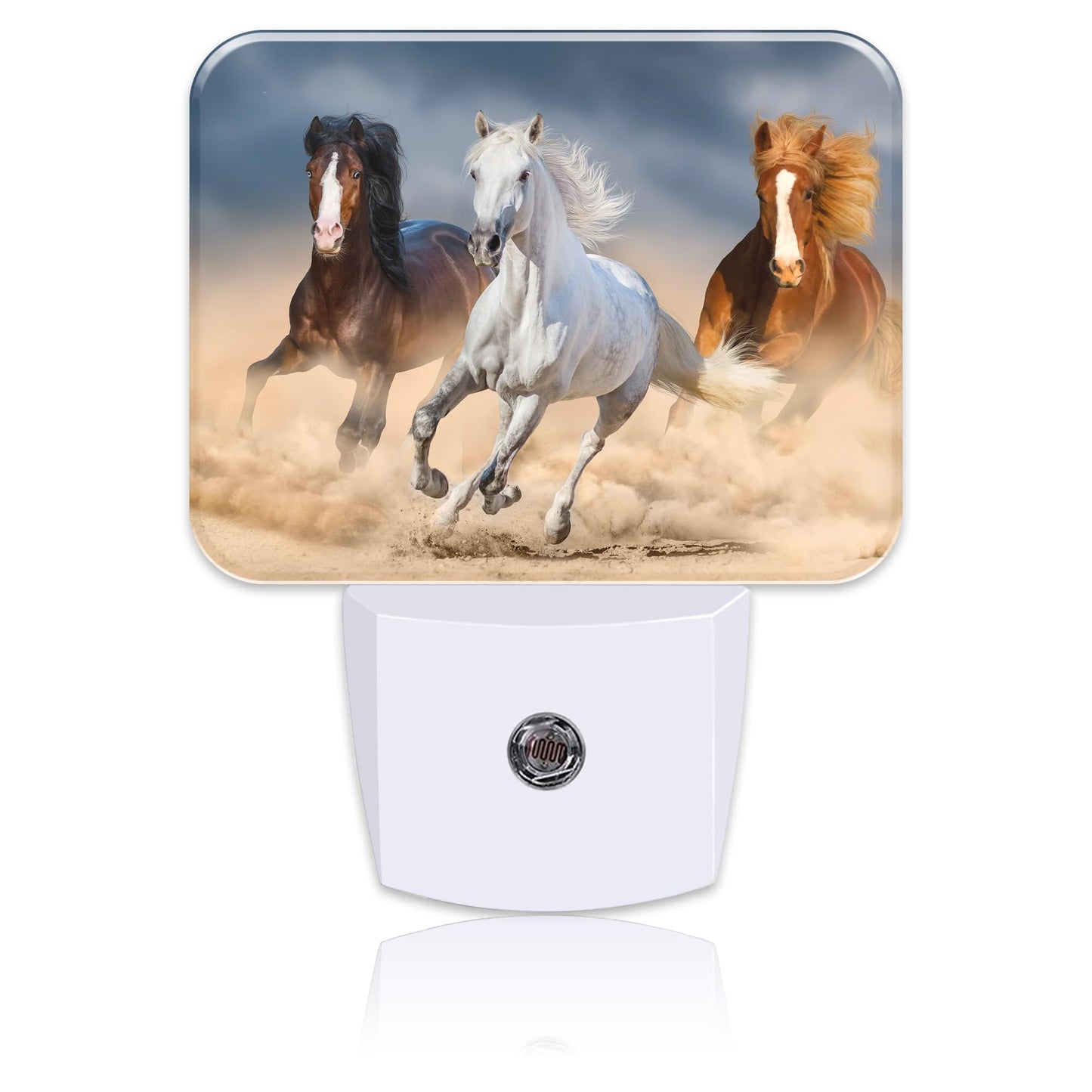 Uiaoiais Horse Night Light Plug-in with Dusk to Dawn Sensor, Plastic, Horse Running in Desert, Model Uia-CHANG-NEWA13