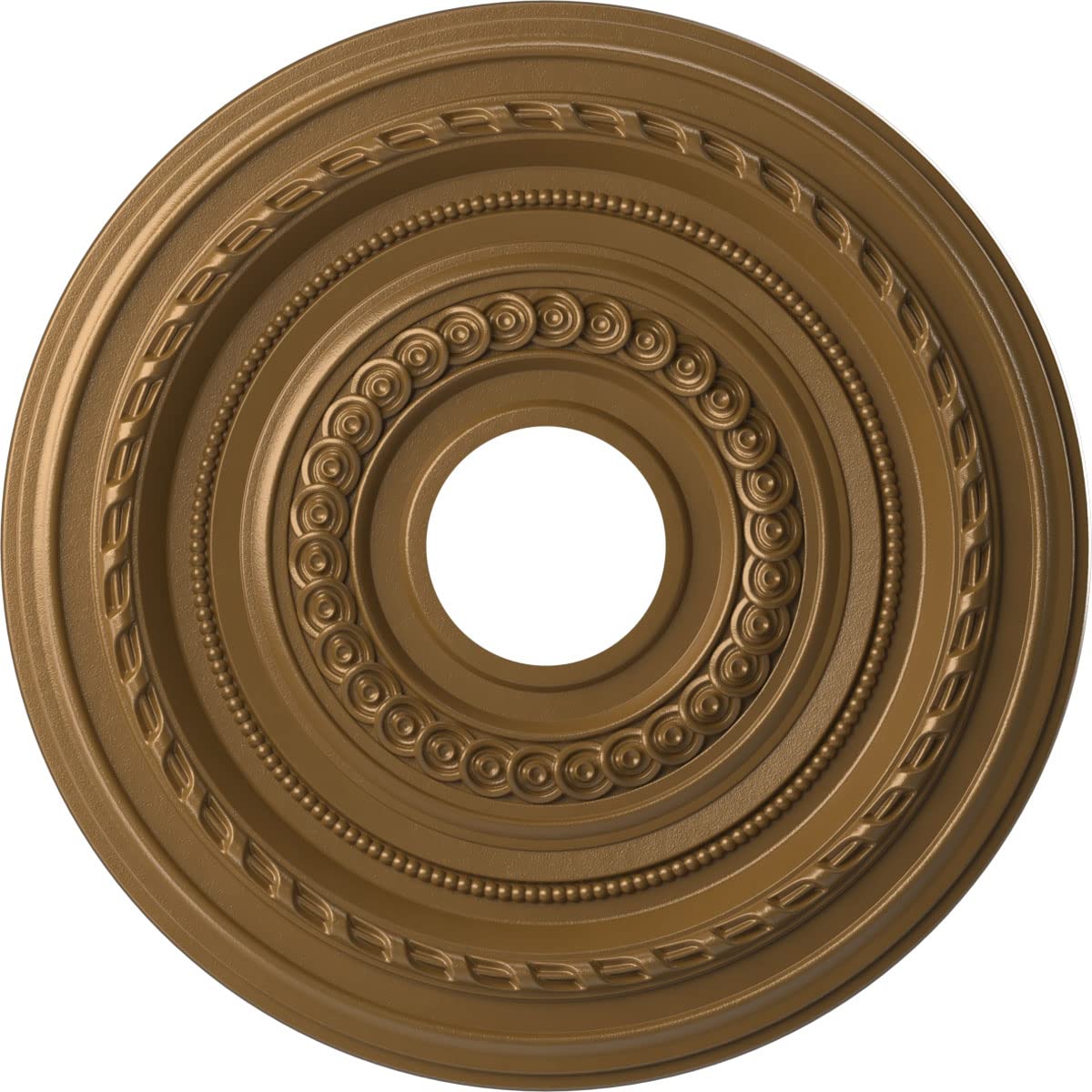 Ekena Millwork Cmp16Cocgh Cole Thermoformed Pvc Ceiling Medallion (Fits Canopies Up To 4 1/2), 16Od X 3 1/2Id X 1P, Metallic Gol