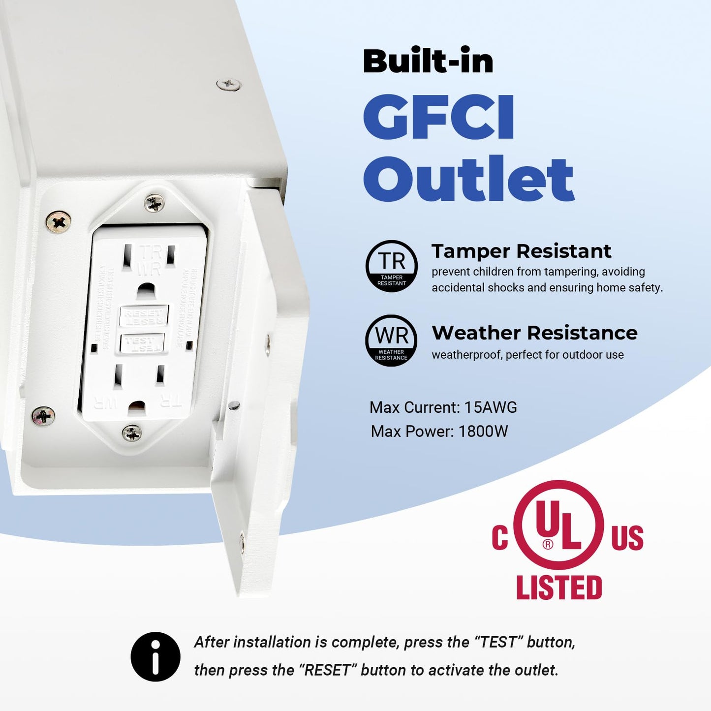 Opaxis White Outside Lights For House With Gfci Outlet  3 Modes Motion Sensor Porch Light With Outlet  Aluminum Dusk To Dawn Exterior Lighting Fixtures  For House  Porch  Garage