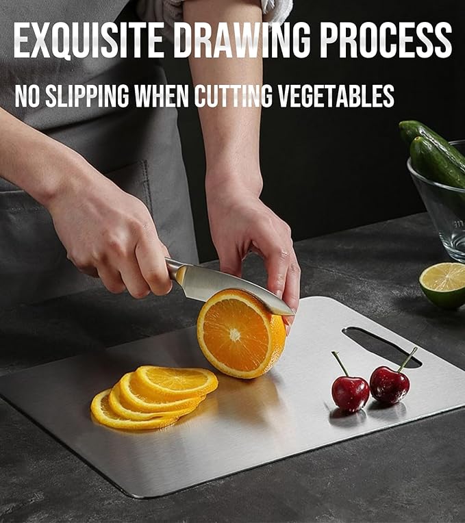 Titanium Cutting Board - 2025 New titanium cutting boards for kitchen,Double-Sided Food Grade Cutting Board,Chopping Board Cutting Mat for Meat Fruit & Vegetable-1 pc.Large (15.35x11in)