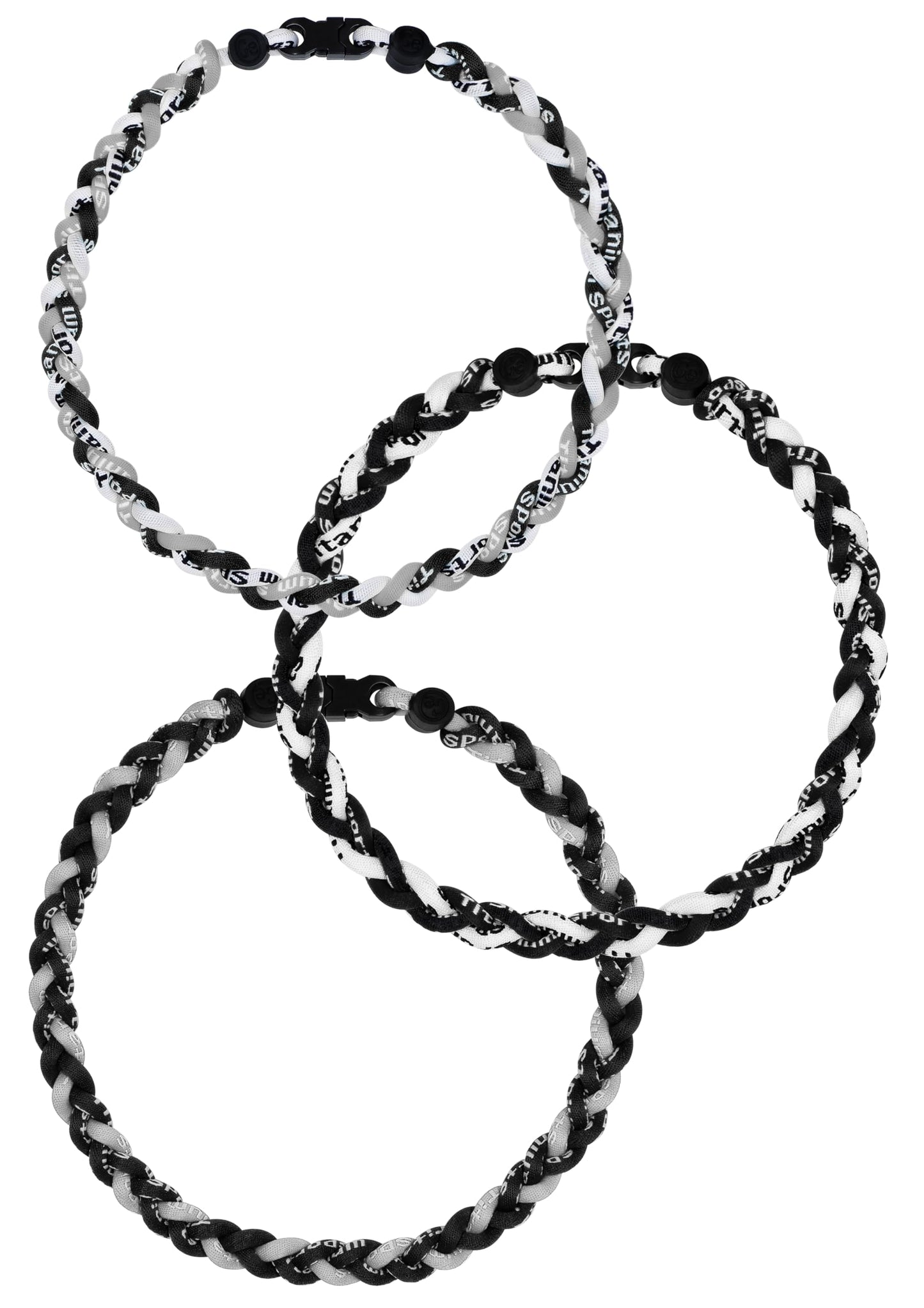 SUPBOMM 3 pcs Baseball Rope Necklaces, League Team Colors Braided Necklace, Baseball Team Gifts, White Sox
