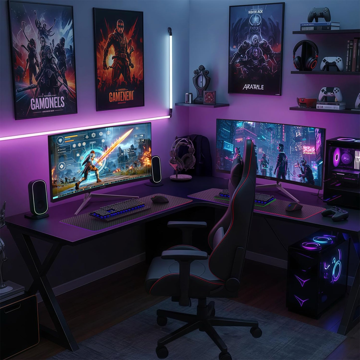 Kado Dual Gaming Monitor Setup - 2-Pack 30" Curved 1800R 21:9 Ultrawide 2560x1080 200Hz 1ms Computer Monitor, Stacked Gaming Setup AMD FreeSync Premium, VESA Mount HDMI DisplayPort Built-in Speakers