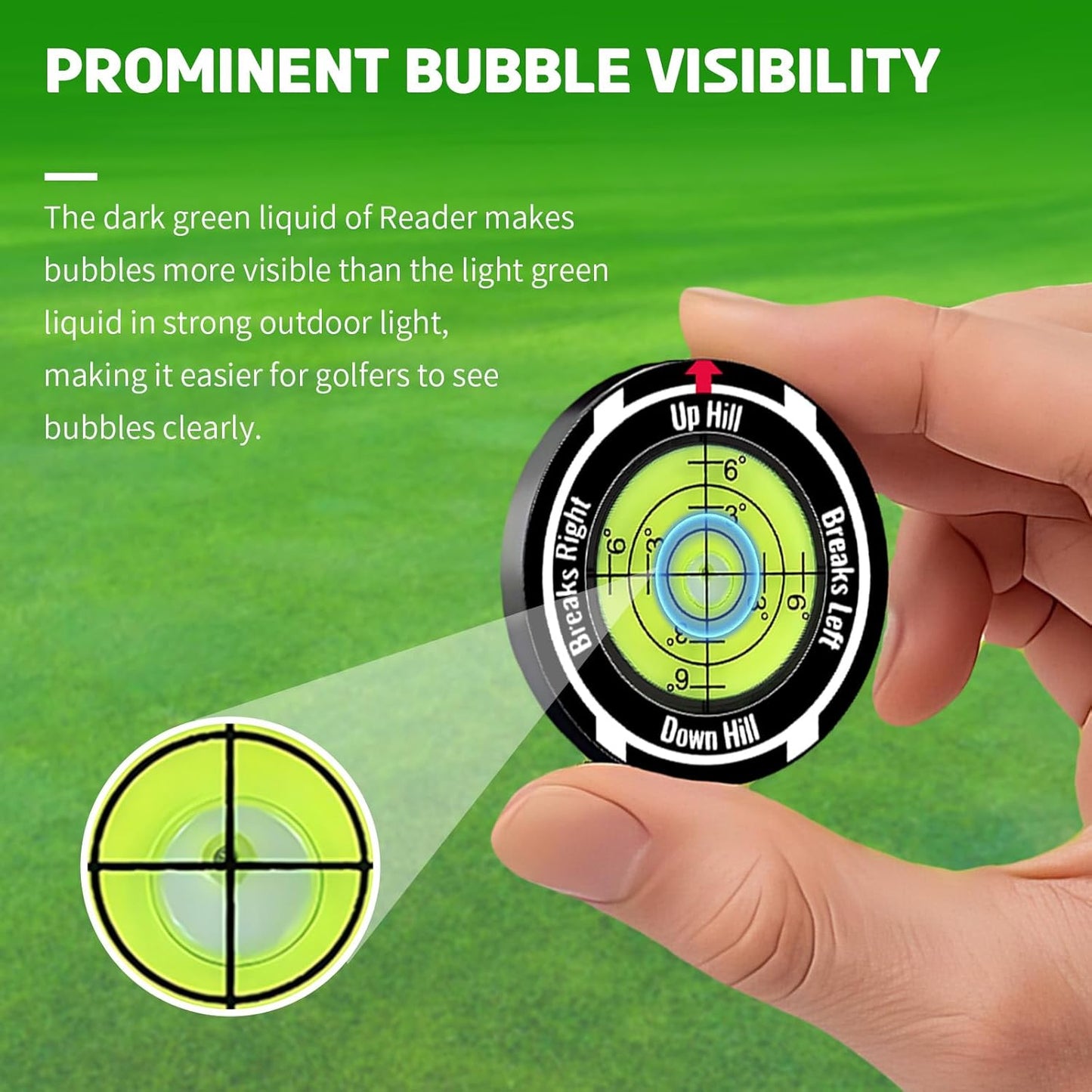 3 Pack Golf Ball Markers for Putting Green, High Precision Pro Golf Green Reader for Men & Women