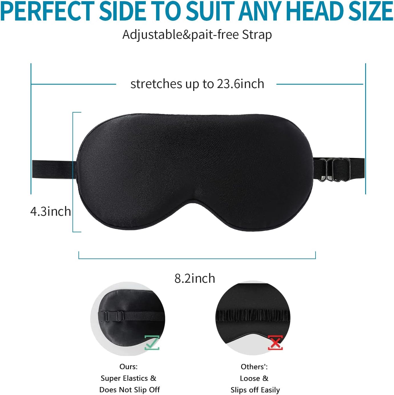 2-Pack 100% Real Natural Silk Eye Mask, Silk Sleeping Mask, Shade Puffy Eye Gift with Adjustable Straps, Sleep Eye Mask, SHJINJU Eye Mask Shade (Black and Dark Green)