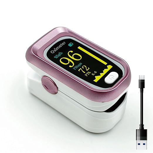 Pulse Oximeter Fingertip Rechargeable, Pulse Oximeter and Oxygen Monitor with OLED Screen, Accurate and Fast SpO2 and Hear...