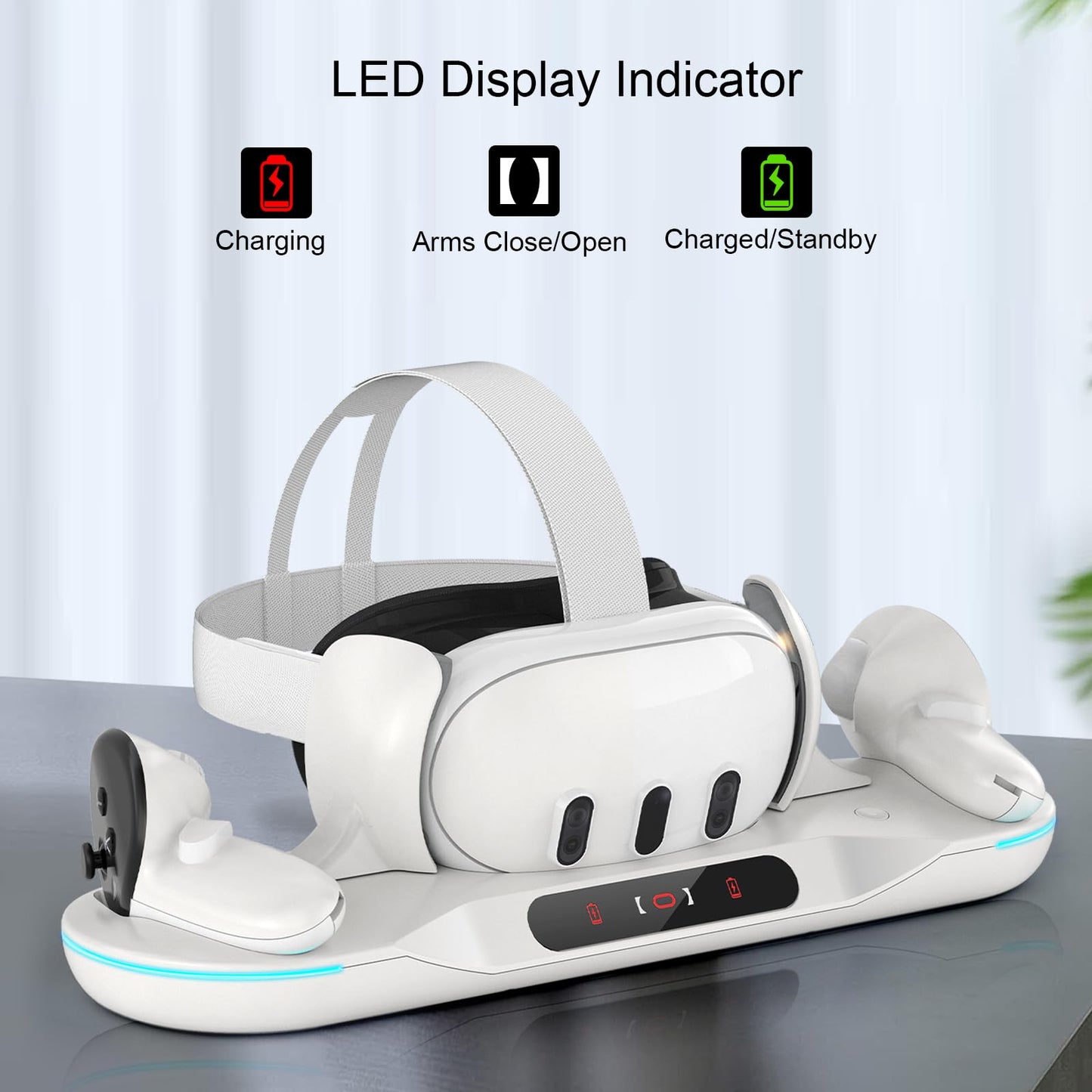 Dxldfks Auto-Clamping Charging Dock for Meta Quest 3 and Accessories Controllers