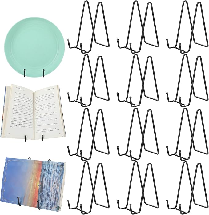 Yolev Picture Stands for Display 12 Pack 5.6 Inch Plate Stands for Display Book Plate Easel,Photo Frame ,Plaque