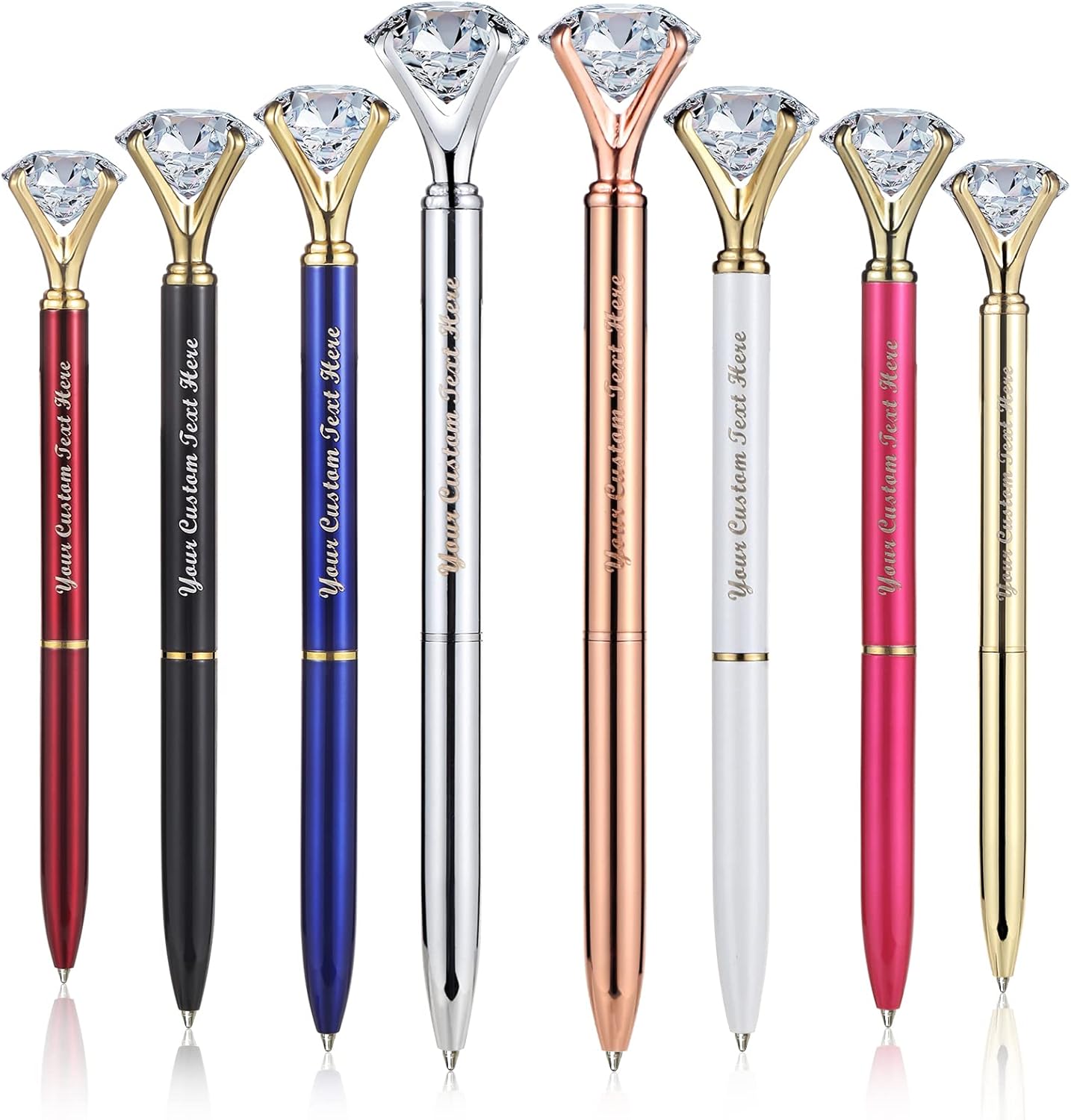 Personalized 20 Pieces Big Diamond Pen Rhinestones Crystal Metal Promotional Ballpoint Pens Black Ink