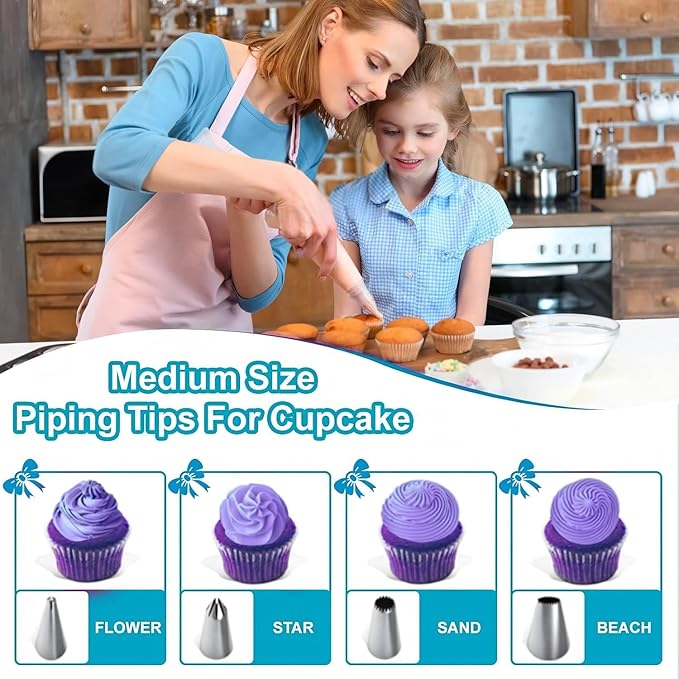Cake Decorating Tools Supplies Kit: 274pcs Baking Accessories with Storage Case - Piping Bags and Icing Tips Set - Cupcake Cookie Frosting Fondant Bakery Set for Adults Beginners or Professional