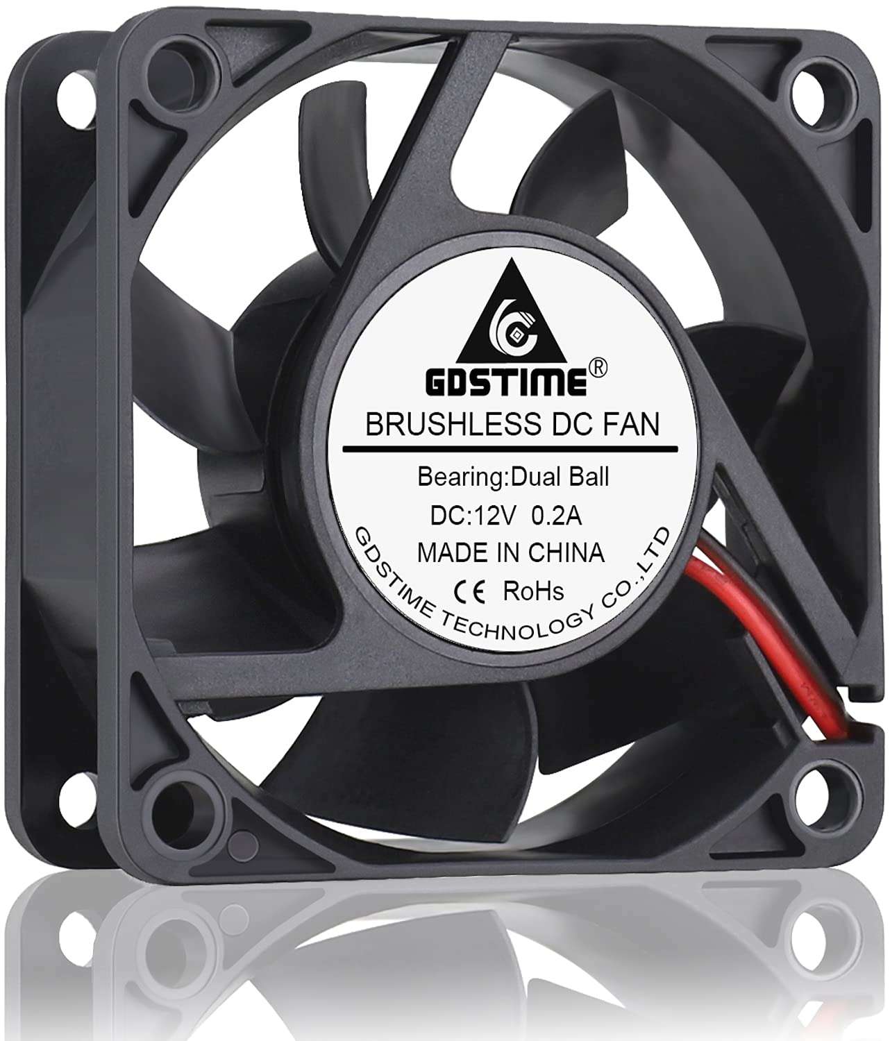 Gdstime 60Mm Fan, 60Mm X 60Mm X 25Mm Dual Ball Bearings 12V Dc Brushless Cooling Fan
