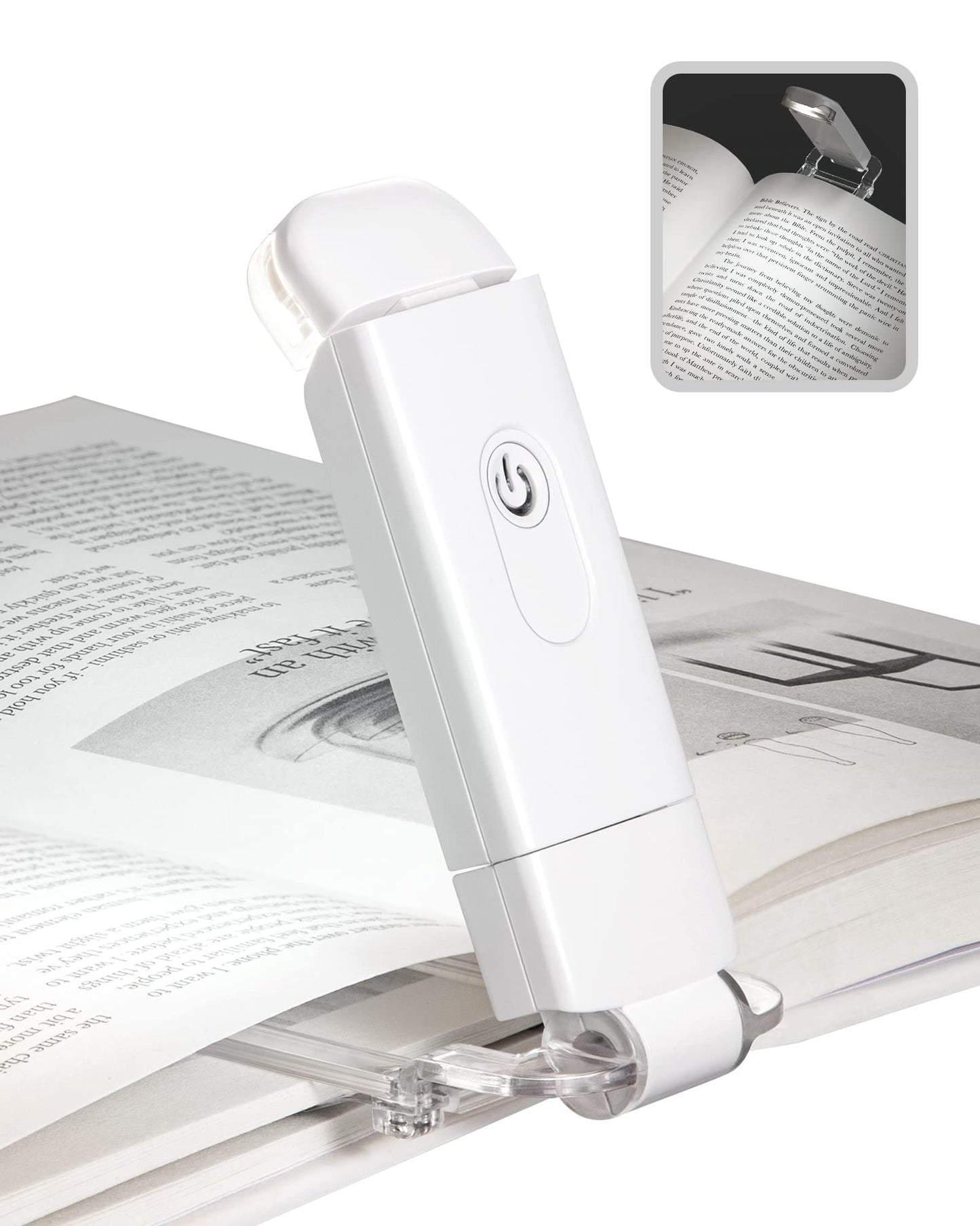 Dewenwils Led Book Light - Usb Rechargeable, Daylight Color, Eye Care, 2 Brightness Levels, Ideal For Kids And Bookworms