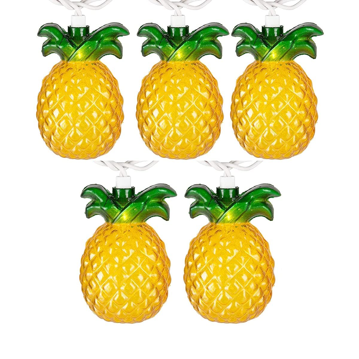 Abeja Pineapple String Lights, 8.5Ft Copper Fairy Lights, 10 Pineapple Decorations, Tropical Theme for Summer Patio, Home, Camping, Bars