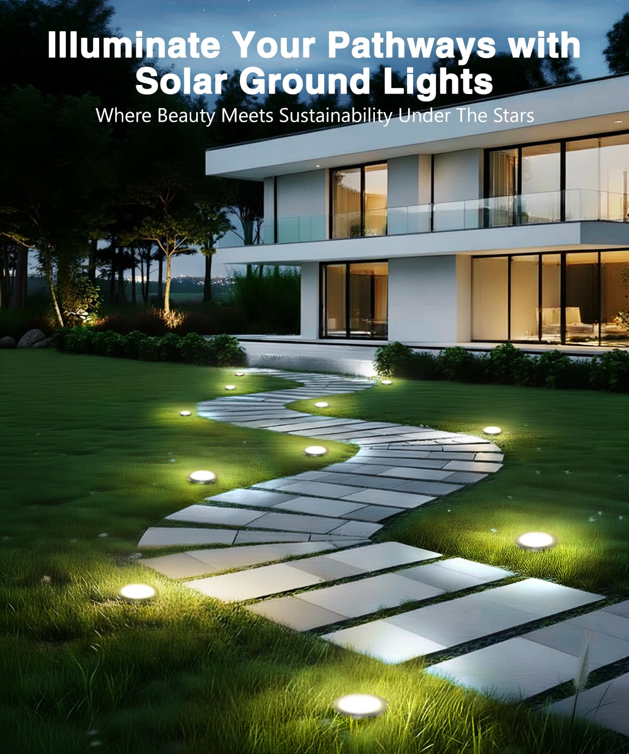 Szpower Mini Solar Ground Lights 12 Pack  Solar Lights Outdoor Waterproof  Solar Garden Lights Outdoor Landscape Lighting For Pathway Walkway Patio Yard Driveway  Warm White