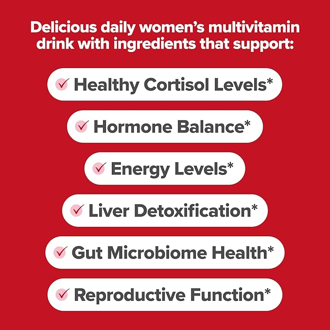 O Positiv FLO Women’s Endocrine Superfood Powder – Supports Healthy Cortisol Levels, Hormonal Balance, Thyroid & Gut Health – Multivitamin Plus Rhodiola, DIM, Myo-Inositols, Red Superfood– 25 Servings